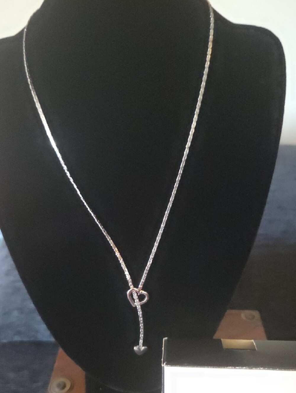 Vintafe Sarah Coventry Sterling Necklace Heart Loop.16 Inches - Picture 3 of 4